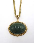 9ct gold jade pendant necklace stamped 375 Condition Report Necklace chain approx 7.