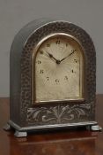 Liberty & Co style 'Tudric' pewter clock, stamped underneath 'Tudric Pewter 01483',