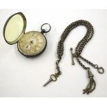 Victorian silver fusee movement pocket watch by Sunderland, case by Robert Gravenor,