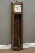 Gents' of Leicester oak cased electric master clock with pendulum, enclosed by glazed door,
