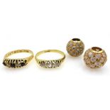 Gold diamond ring stamped 18ct,