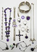 Amethyst and other stone set silver jewellery stamped 925 Condition Report <a