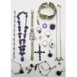 Amethyst and other stone set silver jewellery stamped 925 Condition Report <a