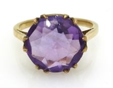 Gold amethyst ring stamped 9ct Condition Report Size I - J, approx 2.