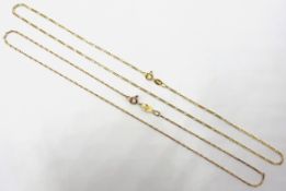 18ct gold figaro chain necklace stamped 750 and gold chain necklace hallmarked 9ct