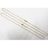 18ct gold figaro chain necklace stamped 750 and gold chain necklace hallmarked 9ct