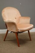 1950s 'Toothill' cocktail chair upholstered in pink,
