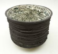 Stephanie Black (British, Contemporary) hand thrown vase, the interior decorated with a lava glaze,