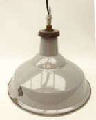 Industrial 'Benjamin' style grey enamel light fitting,