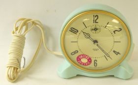 1950s Smiths 'Sectric New Callboy' alarm clock in baby blue,