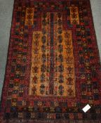 Old Baluchi prayer rug, 144cm x 96cm Condition Report <a href='//www.