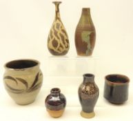 Group of Studio Pottery; Gwen Humble stoneware vase, H20cm,