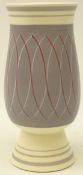 Poole Freeform vase by Alfred Read & painted by Gwen Haskins c1954, H19.