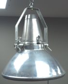 Polished aluminium marine searchlight type centre light fitting,