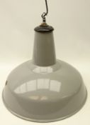 Industrial Benjamin type grey enamel centre light fitting,