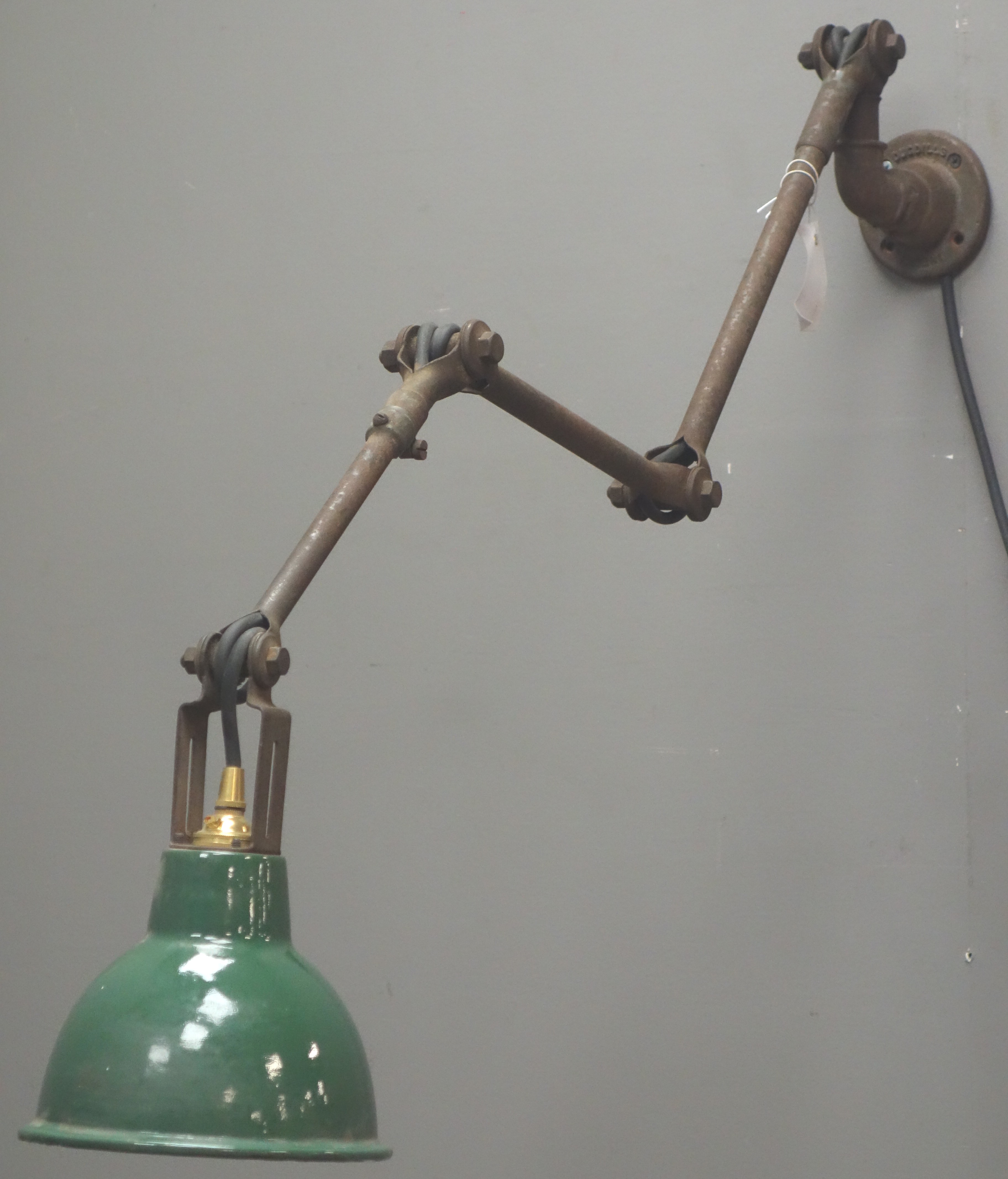 1930's/ 40's Dugdills machinist's wall/ table mounted lamp,