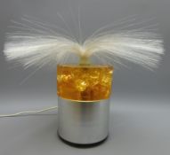 1960's/ 70's Shatterline fibre optic table lamp on chrome base, D14.