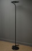 Spanish 'Fase' black finish up and down lighter standard lamp, with dimmer switch,