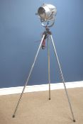 Rank Strand polished metal spotlight on tripod stand,