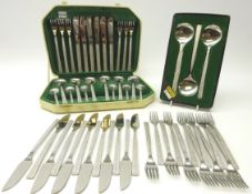Viners 'Studio' pattern stainless steel flatware designed by Gerald Benney, comprising six knives,