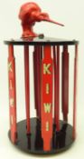 Vintage Kiwi shoe polish rotating tin display stand,