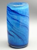 Stuart Akroyd (British, Contemporary) for Lakeland crystal, hand blown blue glass vase,