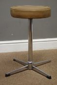 1970s stool with circular vinyl seat, chrome four spoke base,