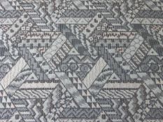 Length of aztec geometric woven fabric in blue tones, W128cm x L8.