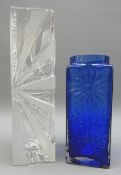 Dartington cobalt blue 'Marguerite' vase by Frank Thrower, H18.