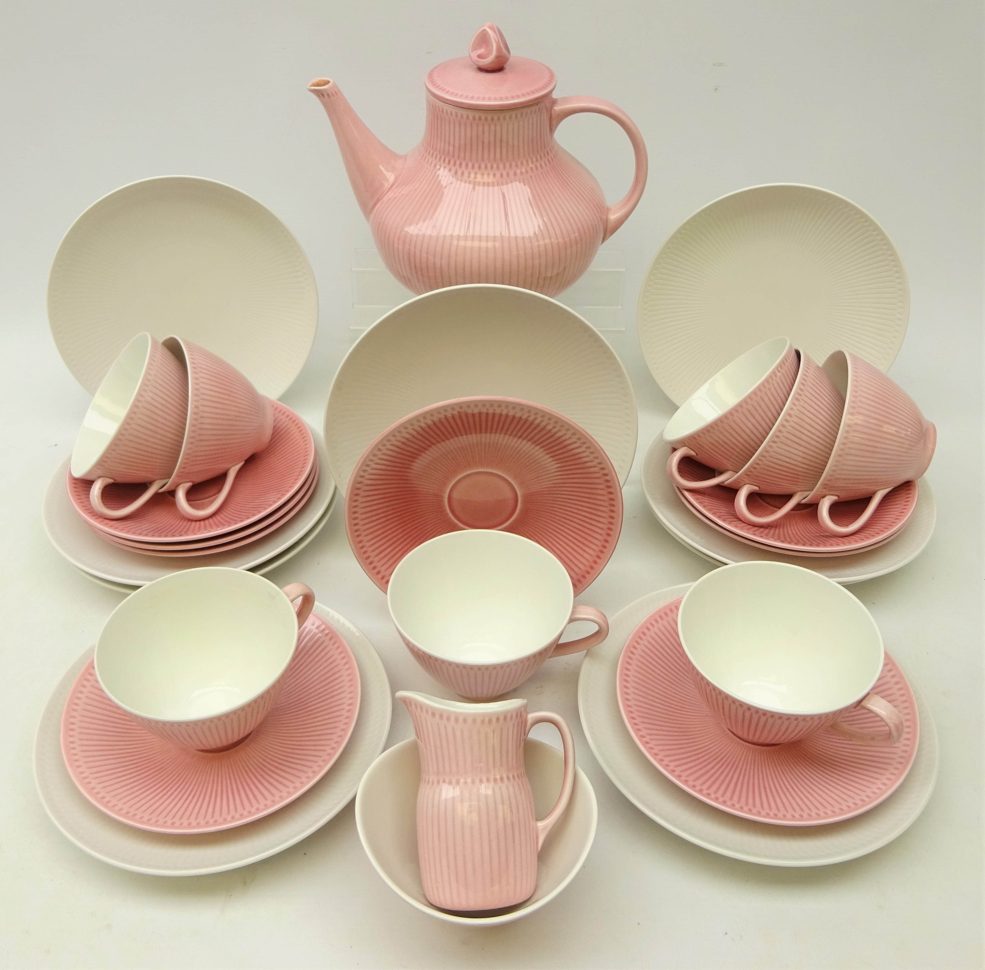 1950's Rorstrand 'Rosmarin' tea service designed by Hertha Bengtson,