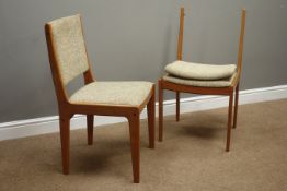 D Scan - pair teak framed high back dining chairs,