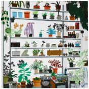 Jonas Wood (American 1977-): 'Large Shelf Still Life' offset lithograph printed in colours on wove