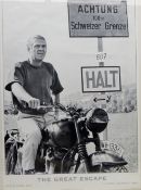 Framed Steve McQueen 'Great Escape' poster,