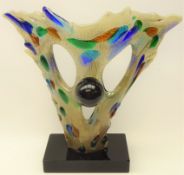 Murano glass sculpture 'Clown Face', probably by Sergio Costantini indistinctly signed to plinth,