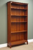 Stag mahogany open bookcase, W89cm, H170cm,