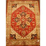 Persian Heriz design beige ground rug/wall hanging,