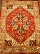 Persian Heriz design beige ground rug/wall hanging,