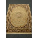 Persian Kashan design green ground rug/wall hanging,