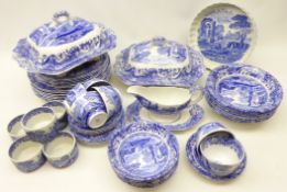 Spode 'Blue Italian' dinner and tea ware comprising eight dinner plates, six side plates,