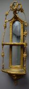 19th century gilt wood and carved gesso three shelf wall mirror,