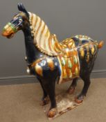 Large floor standing Chinese Tang Dynasty style horse with Sancai glaze,