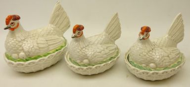 Three 19th century hen nests, L19cm & L22cm (3) Condition Report <a href='//www.