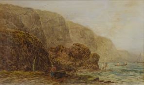 Dover Cliffs, 19th century watercolour signed by A.