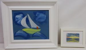 Sailing Boat, oil on board signed,