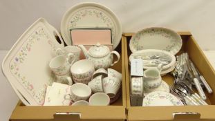 Johnson Bros 'Summer Chintz' pattern part tea and dinnerware including cutlery, ramekins,