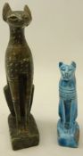 Carved soapstone model of an Egyptian cat, H18.