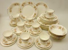 Colclough Bone China 'Autumn Leaves' dinner and tea service for six persons,