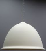 Pair of David Hunt 'Euston' cream matte finish dome pendant light fittings, both as new with boxes,