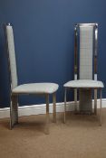 Pair chrome framed upholstered side chairs (2) Condition Report <a href='//www.