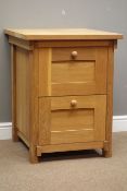 Light oak two drawer filing cabinet, W61cm, H78cm,